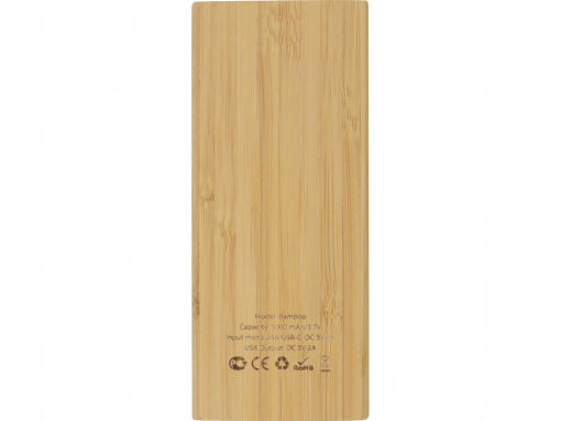 Внешний аккумулятор из бамбука «Bamboo», 5000 mAh