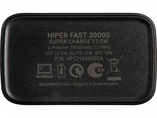 Портативный внешний аккумулятор «FAST», 30000 mAh