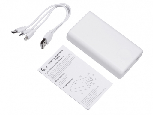 Внешний беспроводной аккумулятор 2-в-1 с функцией зарядки Apple Watch, QC/PD «AtomIQ», 10000 мАч