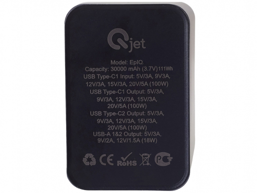 Внешний аккумулятор для ноутбуков «EpIQ», 100 Вт, 30000 mAh