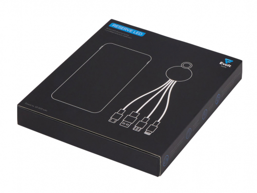 Набор из внешнего аккумулятора и универсального кабеля с подсветкой лого «Reserve LED», 10000mAh