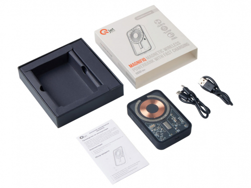 Беспроводной магнитный внешний аккумулятор с QCPD «MagnifIQ», 10000 мАч, 15 Вт