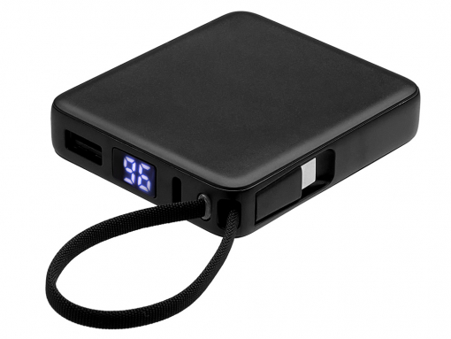 Внешний аккумулятор со встроенным кабелем USB-C «Дэнси», 5000 мАч