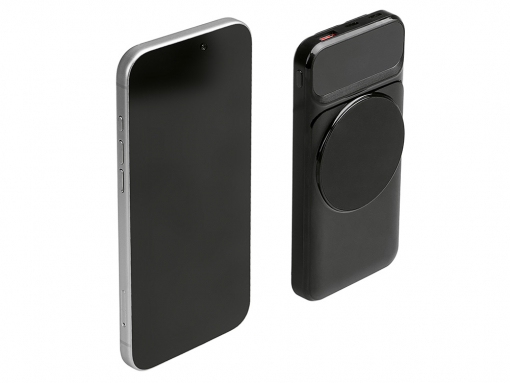 Магнитный беспроводной внешний аккумулятор со встроенными кабелями «Мэни», 10000 мАч