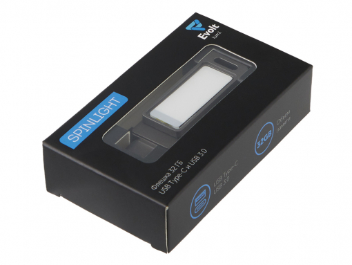 USB3.0/ Type-C флешка 2в1 на 64 ГБ «Спинлайт» с подсветкой